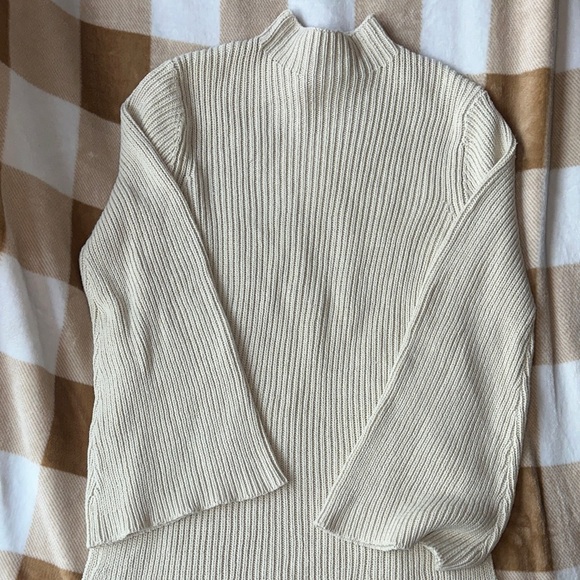 DISSH Cream Ribbed Knit Top Size Medium - Picture 12 of 16